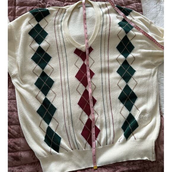 J.M. Inerney Argyle 100% Cotton Sweater Made in Scotland SIze 112/44 - Picture 7 of 11